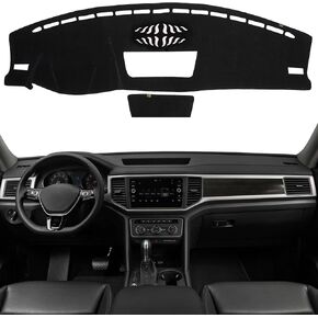 KEYOOG Dashboard Cover Dash Mat Fit for Vo-lkswa-gen 2023-2018 Atlas,Atlas Cross Sport (Without HUD Models),Car Dash Board Mat Anti-Glare Carpet,Non-Slip Pad Sunshield Protector (Black)