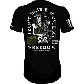 Combat Iron I Can't Hear You Over My Freedom Men's Graphic Short Sleeve T-Shirt