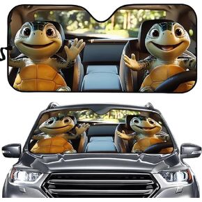 Funny Cat Print Car Sun Shade Windshield Cute, Fashion Foldable Car Front Window Sunshades for Most Sedan SUV Trucks