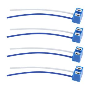 4PCS Car H7 Ceramic Headlight Socket Harness Connector Female Headlight Bulb Lamp Holder Wiring Harnesses for Standard H7 Lamp Housing