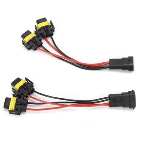 مجموعة أدوات تسخير أسلاك ضوء الضباب، موصل المصباح الأمامي، قطعتان H11/H8 2-Way Splitter Wiring Harness Wiring Harness Wiring Harness Wiring Harness، محول ضوء المصباح الأمامي لمصابيح الضباب الأمامية