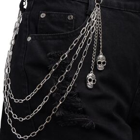 PINKPIN Skull Wallet Chain Biker Jean Pocket Chain Unisex Pant Trouser Chain for Men Women