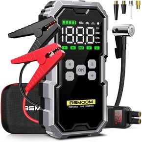 7000A Jump Starter with Air Compressor, 26800mAh Battery Jumper Starter Portable, 150PSI Tire Inflator (for All Gas/10.0L Diesel), 12V Portable Car Jump Starter with Large LCD Display and Lights.