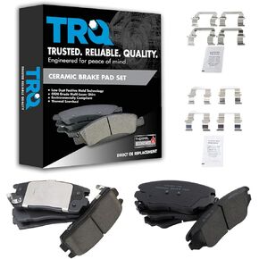 TRQ Front & Rear Brake Pads Ceramic Compatible with 2010-2017 Chevrolet Equinox GMC Terrain