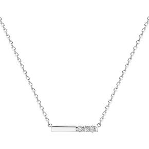 18K White Gold Plated Silver Necklace With 0.15-0.40 Cttw Lab Grown Diamond (D-E Color, Round Brilliant Shape, VS Clarity) in 16/18" Length, Gold Jewelry, Necklaces For Women, Gift For Her, Jewelry For Women