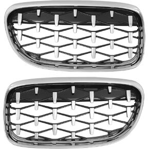X AUTOHAUX Front Hood Bumper Grille Grill for BMW 335d 328i 335i XDrive E90 No.51137201969/51137201970 Front Bumper Kidney Grille Grill Diamond Star 1 Pair