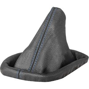 L & P Car Design Shift Boot Cover Genuine Leather Compatible with 3 Series e30 e36 e46 5 Series e34 Manual Transmission Black Blue Stitch