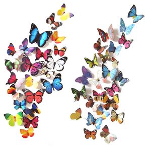 80 PCS 3D Butterfly Wall Decor, Butterfly Wall Decals Removable Mural Stickers Butterfly Decorations for Home Room Bedroom Nursery Decor