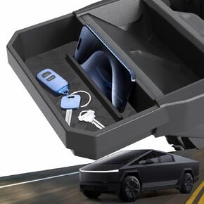 Compatible with 2024 Tesla Cybertruck Cup Holder Expander Storage for Tesla Cybertruck Center Console Organizer Armrest Box Front Expander Organizer Extra Storage Tray for Cybertruck Accessories