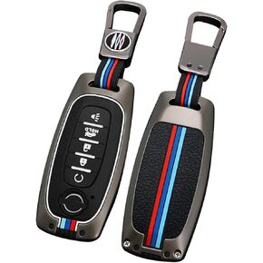 Compatible with 2023 2024 Nissan Rouge Pathfinder Key Fob Cover 2024 Sentra Key Fob Cover 5 Buttons,2023 2024 Rouge Pathfinder Key Fob Case,Metal Shell & Soft Silicone Protection(Gray)