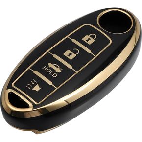 X AUTOHAUX Silicone Smart Key Fob Case Cover for Infiniti QX80 2014 Key Fob Shell Protector Keyless Black