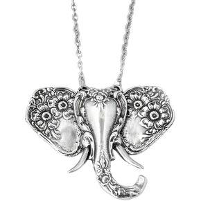 1pc Vintage African Elephant Necklace - Alloy, Bold Design, Distinctive Statement Jewelry for Men or Women, Silver