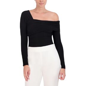 BCBGMAXAZRIA Women's Long Sleeve Asymmetrical Knit Top