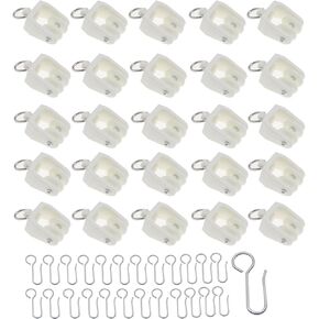 50pcs Curtain Track Sets Ceiling Curtain Track Roller Hooks Plastic Drapery Rail Sliding Glider with S Hooks