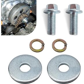 2 PCS Kart Clutch Bolt, 3/4" 19 mm 10 Teeth Clutch Bolt Kit with Spacer for Predator 212cc, Metal Durable Repair Accessory, Compatible with Honda Tecumseh Briggs Mini Bike Go Kart (Silver)