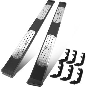 J2 Engineering J2-STEPB-ZTL-8298-BK 6.5 Inches Raised Round Perforated J2 Pattern Step Running Boards Compatible with 2015-2020 F150 Crew Cab