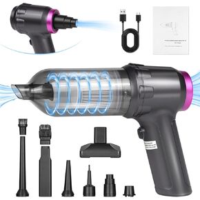 Car Vacuum, 16000PA High Power Car Vacuum Portable Cordless, Brushless Motor Mini Portable Vacuum for Car, Wireless Handheld Car Vacuum Cleaner & Air Duster for Car Home Office