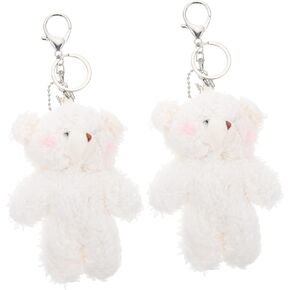 UPKOCH 2pcs Key Chain Pendant Car Bear Keyring Kawaii Keychain Kids Keychains Fluffy Keychain Ladies