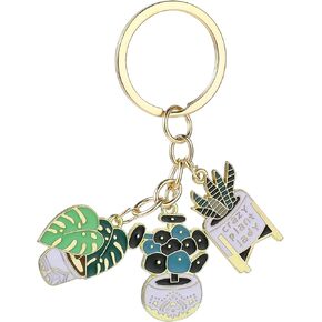 Cute Fashion Keychain Ladies Succulent Potted Succulent Shaped Keychain,Keychains for Women Flower Key Chains Car Key Chain for Women Girls Gifts Handbag Bags Decoration