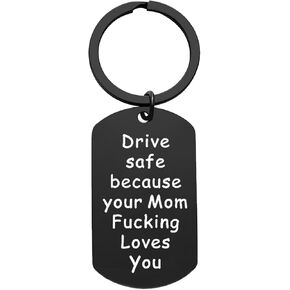 Drive Safe Keychain Proud of You Daughter Son Present Mom's Love Keychain New Driver Present Keychain