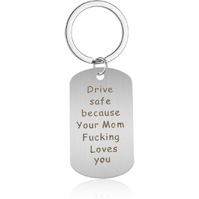 Drive Safe Keychain Proud of You Daughter Son Present Mom's Love Keychain New Driver Present Keychain in Kuwait