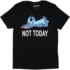 Disney Lilo & Stitch Men's Stitch Lying On His Back Not Today Graphic T-Shirt