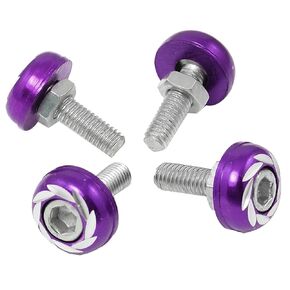 Purple Silver Tone License Plate Bolts Screws Car Ornament 4 Pcs 1996-2023