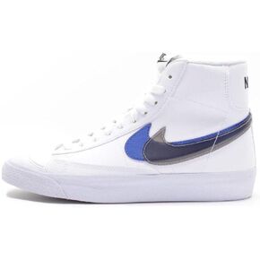 Nike Blazer Mid '77 Big Kids Casual Skate Shoes, White/Black-hyper Royal, 5.5 Big Kid