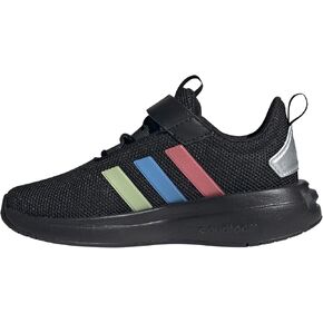 adidas Racer TR23 Elastic Lace Sneaker, Black/Silver Metallic/Black, 12.5 US Unisex Little Kid