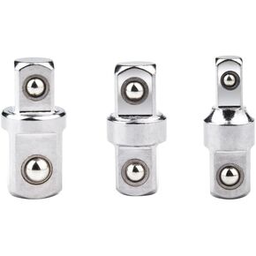 3pcs 1/2",1/4" and 3/8" Square Drive Adapters,Double-head External Square Internal Hexagonal Connector Electric Wrench