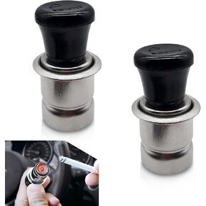 2-Pack Car Cigarette Lighter, 1.8 x 0.9 x 0.79 Inches Metal Cigarette Lighter Plug, Pop-up Heater Safe and Rapid Heat, Universal for Most Cars (Multicolored)
