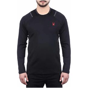 Spyder Mens Active Midweight Long Sleeve Baselayer Shirt (Medium, Blazing Black)