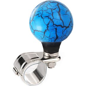 Arenbel Car Turning Control Suicide Knob Marble Ball Style Steering Wheel Spinner Assist Booster Grip Handle Fit Most Vehicles Trucks Boats, Blue