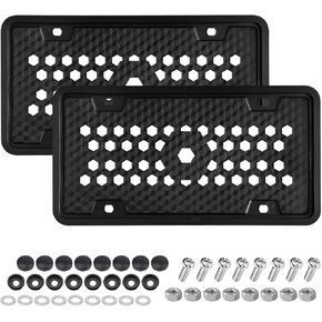BESULEN Silicone Car License Plate Frames, 2pcs Car License Plate Covers, Rust-Proof Rattle-Proof License Plate Holders for Men Women, Universal US Car License Plate Car Accessories