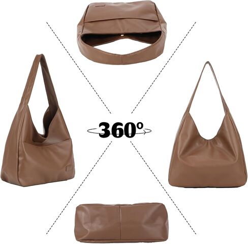 Lanpet Hobo Bag for Women, Vegan Leather Tote Bag Shoulder Bags Stylish Casual Trendy Large Capacity Handbags in Saudi Arabia