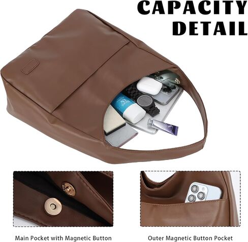 Lanpet Hobo Bag for Women, Vegan Leather Tote Bag Shoulder Bags Stylish Casual Trendy Large Capacity Handbags in Saudi Arabia