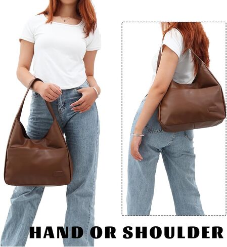 Lanpet Hobo Bag for Women, Vegan Leather Tote Bag Shoulder Bags Stylish Casual Trendy Large Capacity Handbags in Saudi Arabia