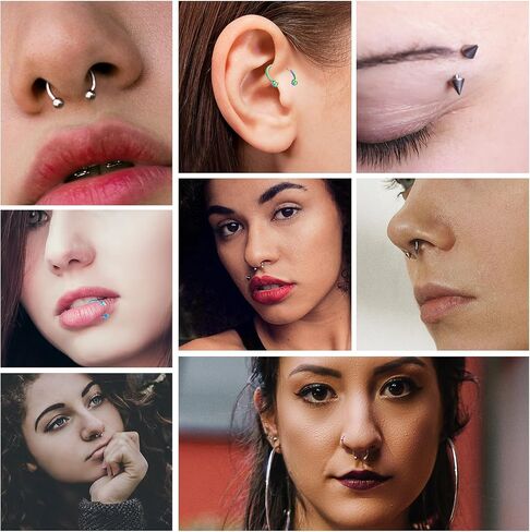 16g Horseshoe Nose Ring Stainless Steel Nose Ring Variety of Sizes Horseshoe Earrings Eyebrow Tragus Lip Rings Horseshoe Piercing for Men and Women 6-12mm in Saudi Arabia