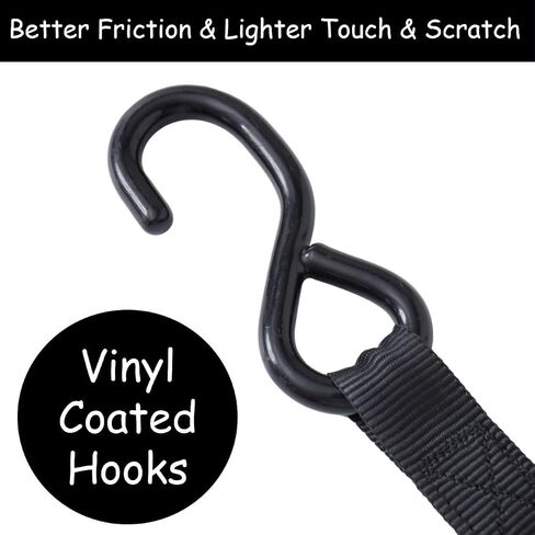 Retractable Ratchet Straps, 2 Pack (1in X 10ft), Heavy Duty Tie Down Ratchet Straps Self Retractable. 896lb Max Break Strength. Ideal for Moving, Securing Cargo.[v2 Black/Grey x 2pack] in Saudi Arabia