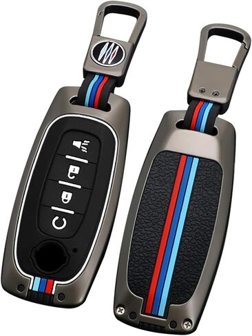 Compatible with 2023 2024 Nissan Rouge Pathfinder Key Fob Cover 2024 Sentra Key Fob Cover 5 Buttons,2023 2024 Rouge Pathfinder Key Fob Case,Metal Shell & Soft Silicone Protection(Gray) in Saudi Arabia