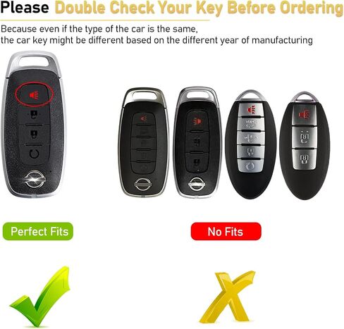 Compatible with 2023 2024 Nissan Rouge Pathfinder Key Fob Cover 2024 Sentra Key Fob Cover 5 Buttons,2023 2024 Rouge Pathfinder Key Fob Case,Metal Shell & Soft Silicone Protection(Gray) in Saudi Arabia