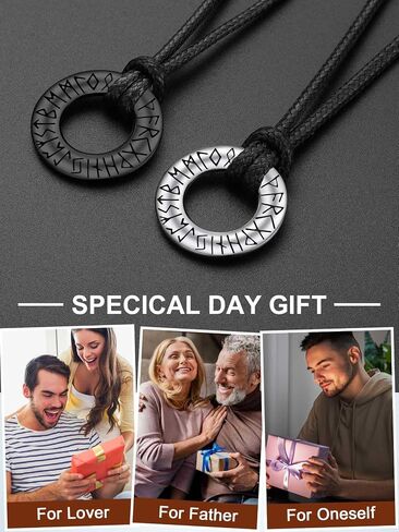 ChainsProMax Mens Viking Necklace, Arrowhead/Rune/Raven Skull Necklace for Men Nordic Jewelry-Send Gift Box in Saudi Arabia