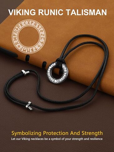 ChainsProMax Mens Viking Necklace, Arrowhead/Rune/Raven Skull Necklace for Men Nordic Jewelry-Send Gift Box in Saudi Arabia