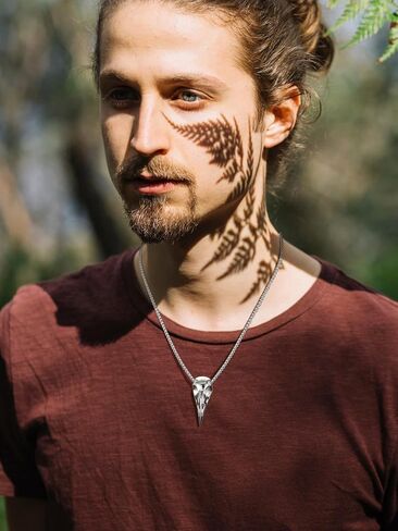 ChainsProMax Mens Viking Necklace, Arrowhead/Rune/Raven Skull Necklace for Men Nordic Jewelry-Send Gift Box in Kuwait