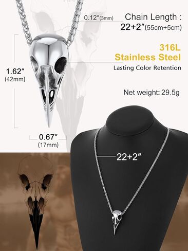 ChainsProMax Mens Viking Necklace, Arrowhead/Rune/Raven Skull Necklace for Men Nordic Jewelry-Send Gift Box in Kuwait