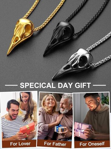 ChainsProMax Mens Viking Necklace, Arrowhead/Rune/Raven Skull Necklace for Men Nordic Jewelry-Send Gift Box in Kuwait
