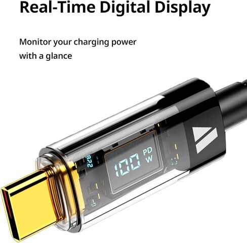 SUPERV 5 in 1 Multi Fast Charging Cable,USB Cable,Digital Display, Nylon USB A to USB Type C/Lightning/Micro USB 3.94ft,100W Fast Charging for iPhone Series, Android Series, Type-C Devices in Saudi Arabia