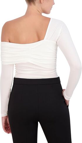 BCBGMAXAZRIA Women's Long Sleeve Asymmetrical Knit Top in Kuwait