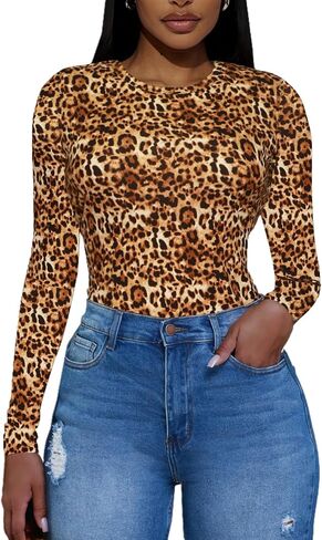 Women's Long Sleeve Basic Tops - Crew Neck Casual Going Out Y2K Fall Top Fitted T Shirt Clothes in Kuwait