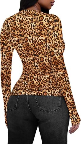 Women's Long Sleeve Basic Tops - Crew Neck Casual Going Out Y2K Fall Top Fitted T Shirt Clothes in Kuwait